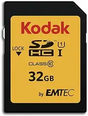 KODAK Premium Memory Card 32GB, 85MBs Read Speed, 25MBs Write Speed, Compatible with SDHC and SDXC standart - EKMSD32GHC10K