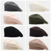 Women Warm Beanie Brimless Cap Beret Hats Knitted Plain Soft Painter Casual
