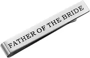 [SAFIGLE] 1Pc Father Bride Tie Clip Engraved Double Sided Present for Wedding Suit Decoration Convenient and Easy to Use for Groom Father and Bride