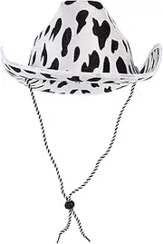 [Holibanna] 1pc Western Style Sun Block Hat for Women Unique Milk Print Design Wide Brim Performance Hat for Parties Gardening Camping and Outdoor Activities White