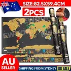 2X Deluxe Large Scratch World Map Personalized Travel Poster Travel Atlas Decor