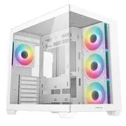 DeepCool CG530 4F WH ATX Case, Tempered Glass,4 Pre-Instaled Fans, USB3.0 2 Gen2 Type-C x1 Audio/Mic 1, Cable, Supports Rear Connect