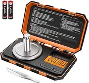 Professional Digital Mini Scale, 20g Pocket Scale with 0.001g Accuracy, Electronic Smart Scale with 20g Calibration Weight (Battery/Tweezers Included)