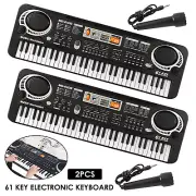2x Kids Piano Keyboard 61 Keys Electronic Music Keyboard 16 Tones w/Microphone ☪