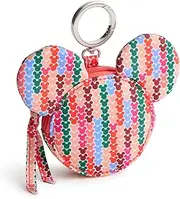 [Vera Bradley] Disney Nylon Mickey Mouse Zip Bag Charm, Mickey Meadow Stripe, One Size, Mickey Meadow Stripe, One Size