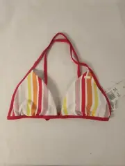 ROXY 'Printed Beach Classics' Fixed Triangle Bikini Top - M - Mauve Shadows NWT