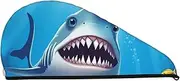 LHBWCVN Smiling Shark Hair Towel Wrap for Women Hair Cap Coral Velvet Hair Drying Cap with Button Super Absorbent Hair Drying Towel Quick Dry Hair Turban for Wet Hair Long Thick Hair