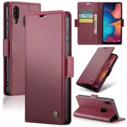 CaseMe Samsung Galaxy A20 Folio Wallet Case Cover Side Closure A205 [Wine]