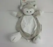 NWT Blankets & Beyond Flat Plush Tan Grey And White Monkey Baby Security Blanket