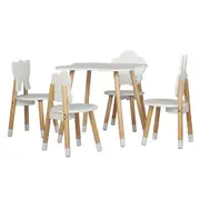 Kids Table Chairs Set Children Activity Study Play Desk - Set of 5