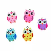 8 Assorted Owl Polymer Clay Charms 2 Sided - K228