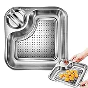 Draining Dumpling Plate - Double-Layer Removable Dumpling Plate | Serving Tray with Dipping Saucer Water Filter Food for Salad