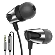 KL-DR06YX-01 3.5mm Earphones with Wired Microphone Earphones in Ear Deep Bass Wire Control Earphone, Length: 1.2m(Black)