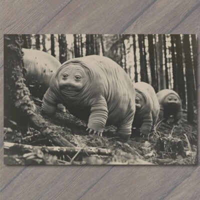 4x6" Tardigrades Water Bear Giant Funny Unreal Woods Tiny Beast Slow Walker