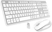 B.FRIENDIT Wireless Keyboard with Mouse, Comfortable Quiet Chocolate Keys, Durable Ultra-Slim Wireless Computer Keyboard(QWERTY) for Mac,PC, Windows 11/10/8/7/XP/Vista KB1430 - Silver