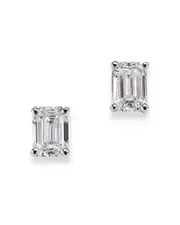 Bloomingdale's Fine Collection Diamond Emerald-Cut Stud Earrings in 14K White Gold, 0.50 tcw