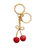 CHEZ VALENTINO BAG AND KEY RING CHARM IN METAL AND ENAMEL. One size Nude