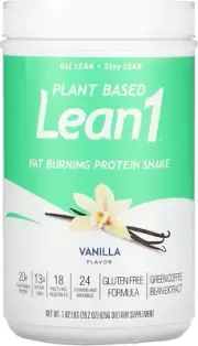 Lean1 Plant-Based Meal Replacement Protein Powder, Vanilla Flavor, 15-Serving Tu