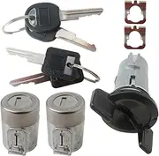 701400 700843 D1414B Black Ignition Lock Cylinder, Ignition Switch Set with 2 Keys for Chevy GMC C1500/C2500/C3500 K1500/K2500/K3500 Full Size Pickup 1988-1994 - by Huoptl