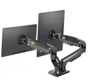 Dual Monitor Desk Mount Stand Full Motion Swivel 17''-27'' Dual Arms BLACK