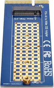 NFHK NGFF M-Key NVME AHCI SSD to PCI-E Express 3.0 4X Vertical Adapter for SSD & Motherboard