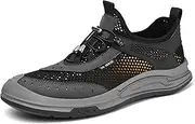 [URLECHS] Men's Quick-Dry Outdoor Hiking Aqua Shoes Breathable Mesh Lightweight Non-Slip Sneakers Casual Barefoot Boat Shoes Beach Wading Swimming Fishing Kayaking
