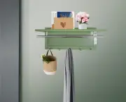 Wall Mounted Metal Powder Coating Hook with Shelf