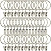 Paquete De 40 Anillos De Cortina De Metal Con Clips Ganchos Para Colgar Cortinas