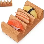 BESTOYARD Sushi Wooden Stand Sushi Holder Shape Restaurant Serve Hello Style Sushi Stand Food Holder Counter Rack Party Dining Kitchen Wood Taco Holder Sushi Maker Taco Holders Light Brown