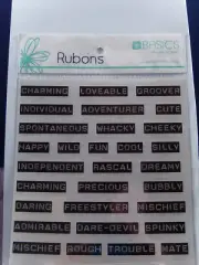 NEW KAISERCRAFT BASICS RUB ONS DYMO - BOYS ADJECTIVES BR017 1446