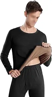 [WETKOL] Plush Thermal Underwear Men's Suit, Autumn and Winter Two-Sided Two-Color Heating Constant Temperature Clothes and Trousers Set, for Workout Skiing Running Thermal Base Layer
