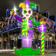 Mardi Gras Jester Mask Carnival Airblown Inflatable Decor BlowUp Carnival Scepte