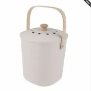 Eco Friendly Kitchen Scraps Compost Bucket WHITE Bamboo Fibre