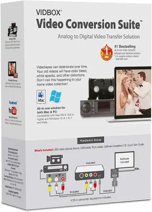 [4美國直購] VIDBOX VCS2M USB VHS 轉 DVD 燒錄 適 Mac OS 10.12 後 PC Windows 11 10 Video Conversion