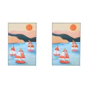2PK LVD Framed Canvas Summer Sail Home/Living Room Hanging Wall Decor 40x60cm