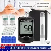 Blood Glucose Monitor Diabetes Testing Kit Blood Sugar Tester W/ 100 Test Strip