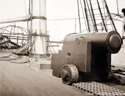 24-pdr Howitzer Cannon on Deco of U.S.S. Pawnee - 1862 - Historic Photo Print