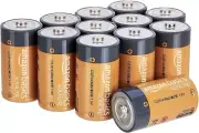 12-Pack C Cell Alkaline All-Purpose Batteries, 1.5 Volt, 5-Year Shelf Life
