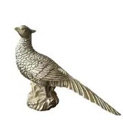 New Dull Gold Pheasant Centerpiece Fall Thanksgiving 9” Tall