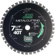 7-1/4" Steel Cutting Circular Saw Blade Cermet Carbide Tipped 40Tooth Ferrous