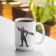 Cloud Strife Final Fantasy VII Inspired - White 15oz Mug - Coffee Mug - Tea Cup