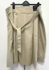 New! M&S Marks & Spencer UK22 Eu50 US18 camel belted A-line pleated front skirt