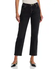 Frame The Borrowed High Rise Ankle Slim Straight Jeans in Deco