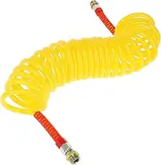 X AUTOHAUX 25 Circle Air Brake Hose Oil Cooler Coiled Short Tail Line Brake Coil Cable for Trucks Tractors Assembly with M22x1.5 NPT Fitting Yellow 24.5 ft