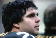 Offensive lineman Emil Boures Pittsburgh Steelers looks on from th- Old Photo