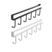 6Hook Mug Cup Rack Holder Under Shelf Kitchen Cabinet Hanger Organiser Wardrobe