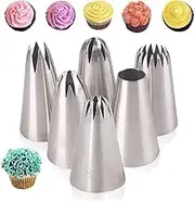 Seamless Swirl Steel Cake Piping Tip, 6Pcs Seamless Swirl Piping Tips Cake Piping Nozzle Tips,Seamless Swirl Piping Tip Piping Nozzle Cake Piping Icing Nozzles Tip,Seamless Swirl Cake Decorating Tip