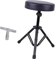 Hellery Drum Stool Support Drum Throne Sturdy Folding Double Bracket Drum Seat Drum Seat Stool for Performance Drummers Exercise, with Drum T Key