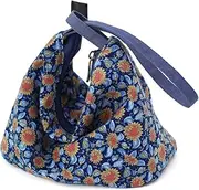 [BBORGDC] Original Design Soft Cotton Clutch Bag with Wrist Strap - Large Capacity Wristlet Wallet & Zipper Pouch, Comfortable Handbag for Travel, Vacation, and Everyday Use -Gift Idea, Sunflower/Cotton
