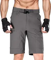 [RegaliaKun] Men's Cargo Hiking Shorts with Belt Lightweight Quick Dry Tactical Shorts with Pockets for Casual Work Golf Trendy